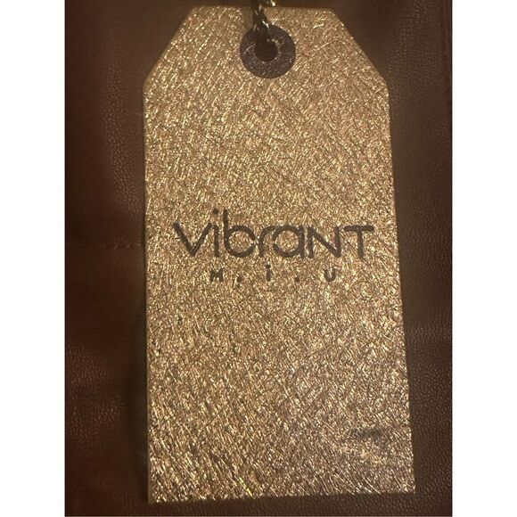 VIBRANT SKINNY WITH ankle ZIPPER cognac brown faux leather size 11 (W 29) - Picture 4 of 7